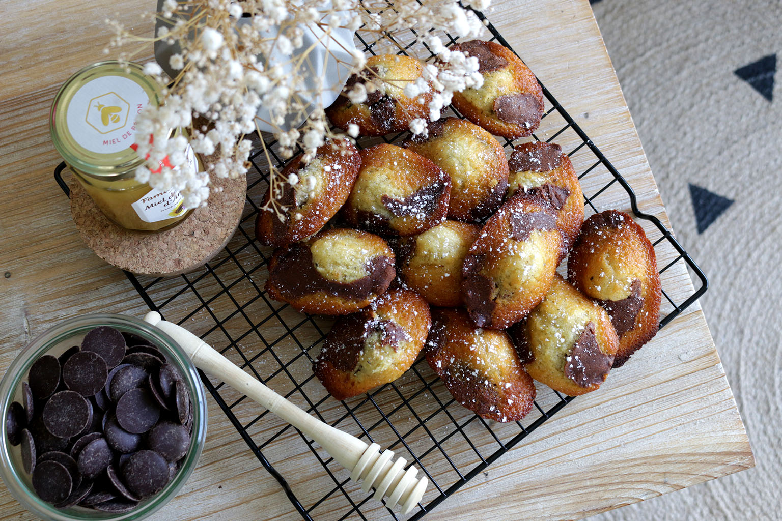 madeleines chocolat miel