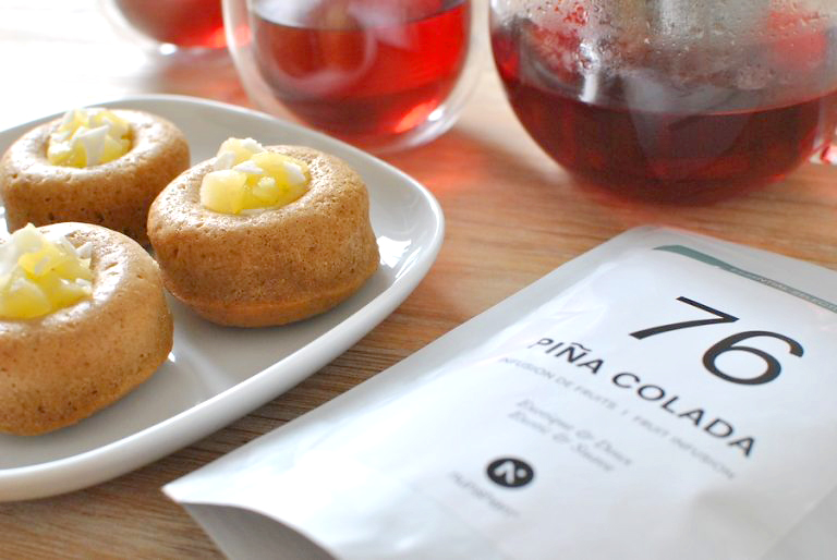 gateau moelleux saveur pina colada infusion thé nunshen noix de coco ananas recette le petit monde d'elodie