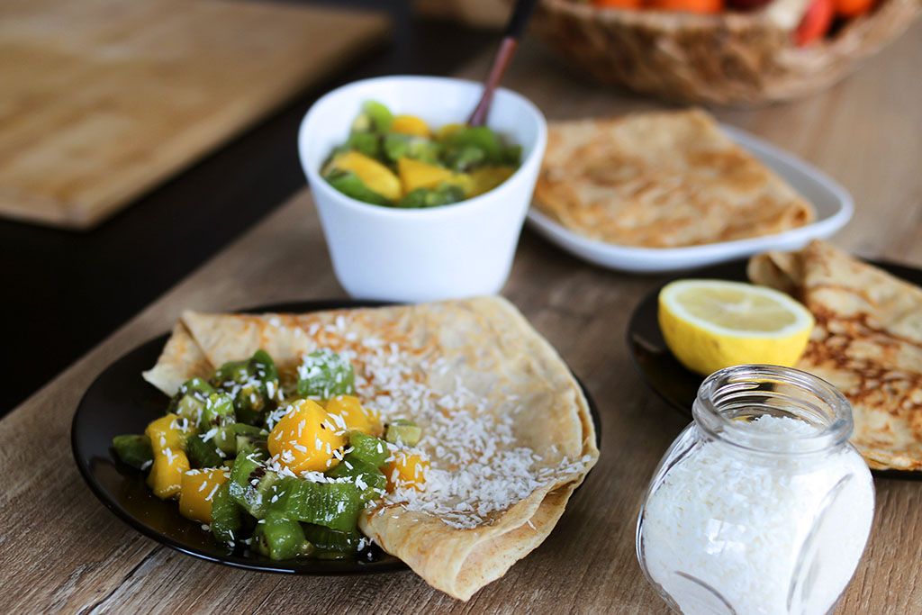 crêpes moelleuses fruits exotiques par lepetitmondedelodie