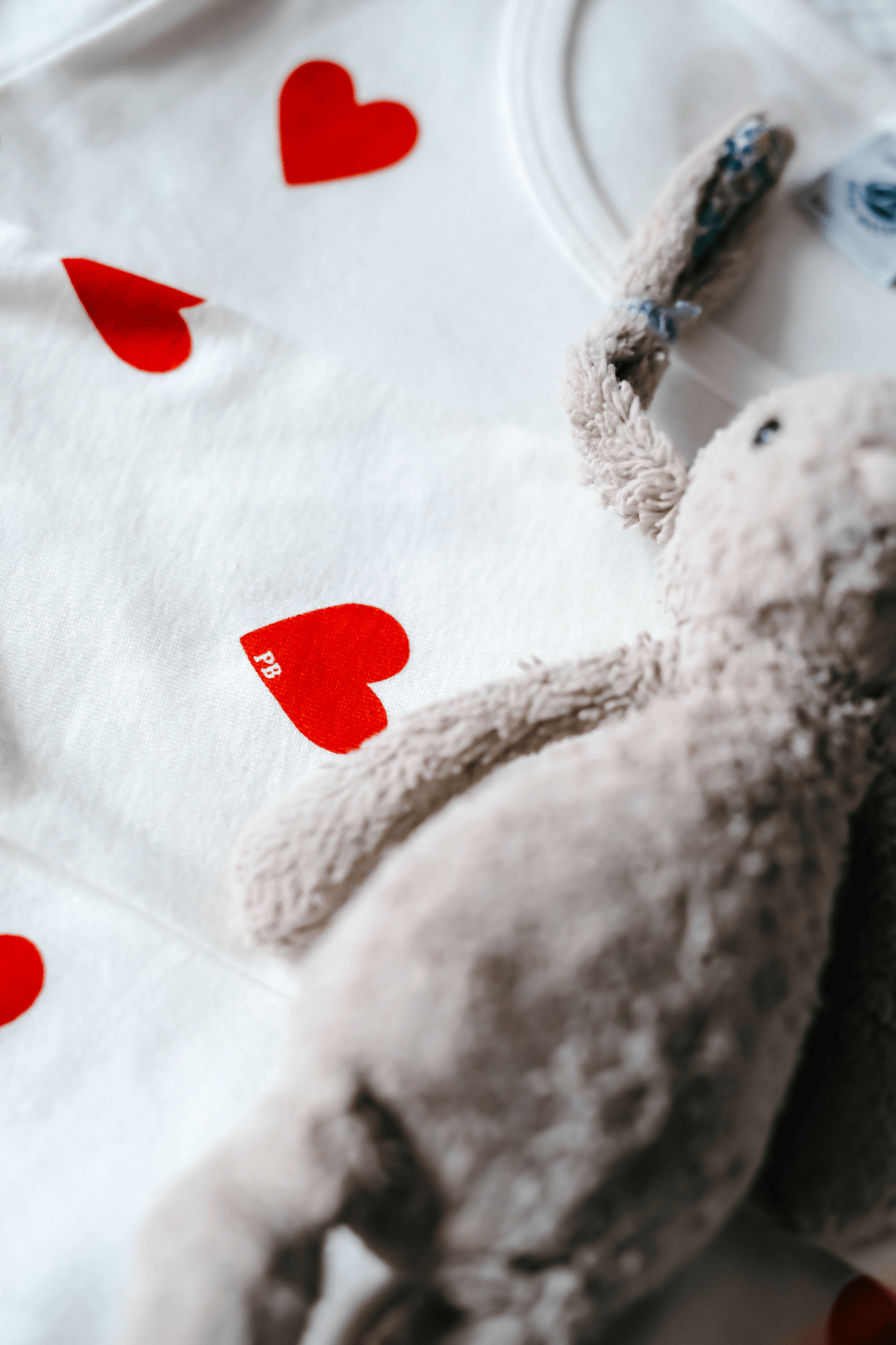 pyjama petit bateau avec coeurs rouges
