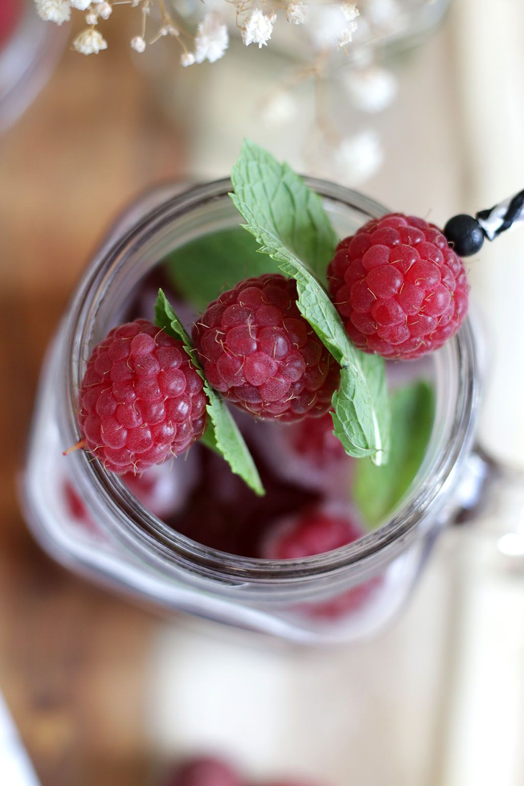 cocktail au cidre framboises