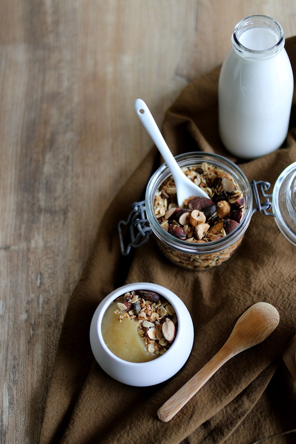 granola sans sucre avec lait d'amande
