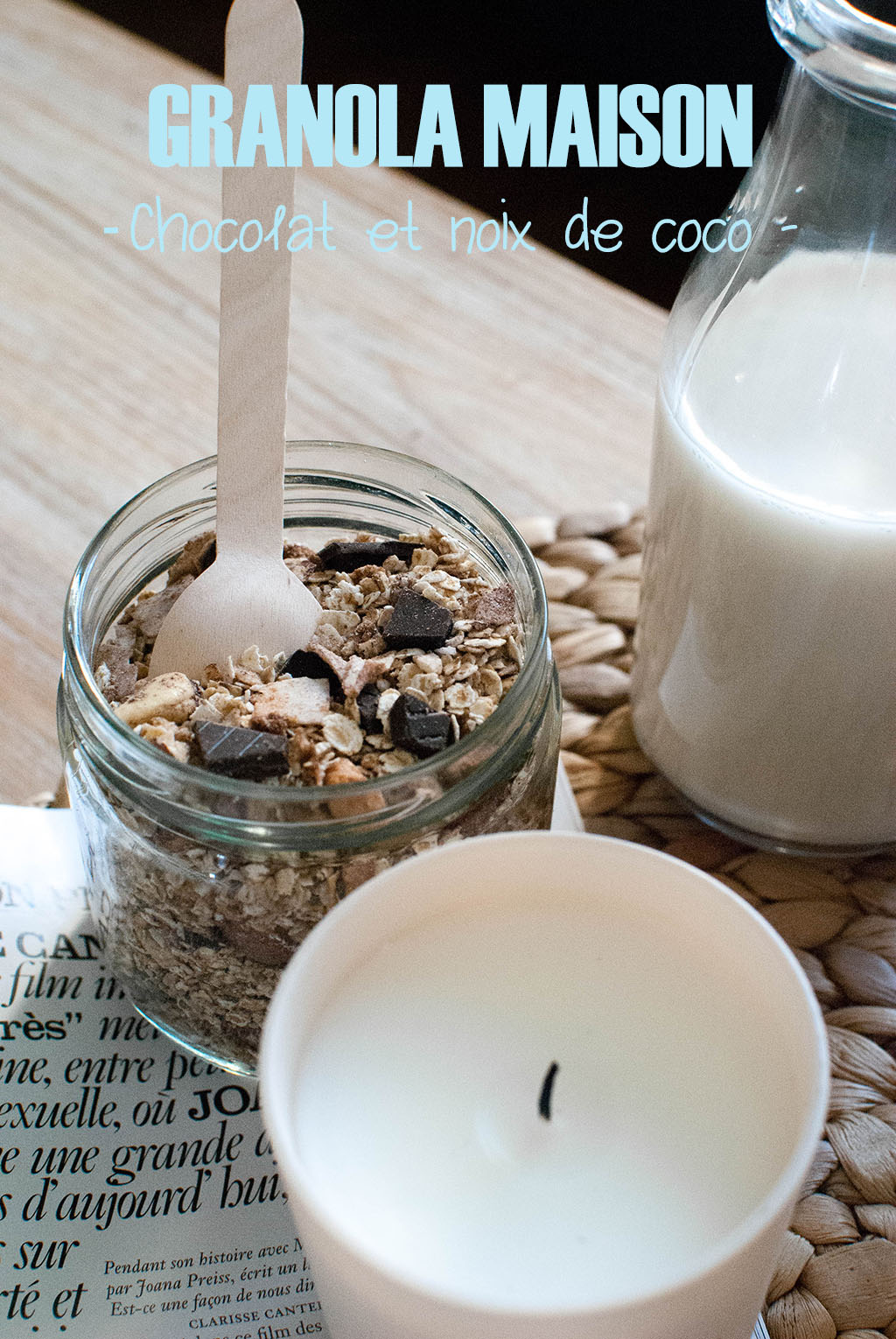 granola maison chocolat noix de coco food recette healthy petit déjeuner breakfast le petit monde d'elodie